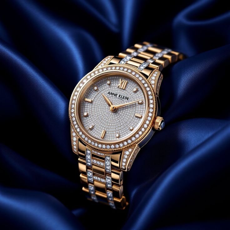 Anne Klein Genuine Diamond Dial Bracelet Watch – Gold Tone Luxury Watch for Women